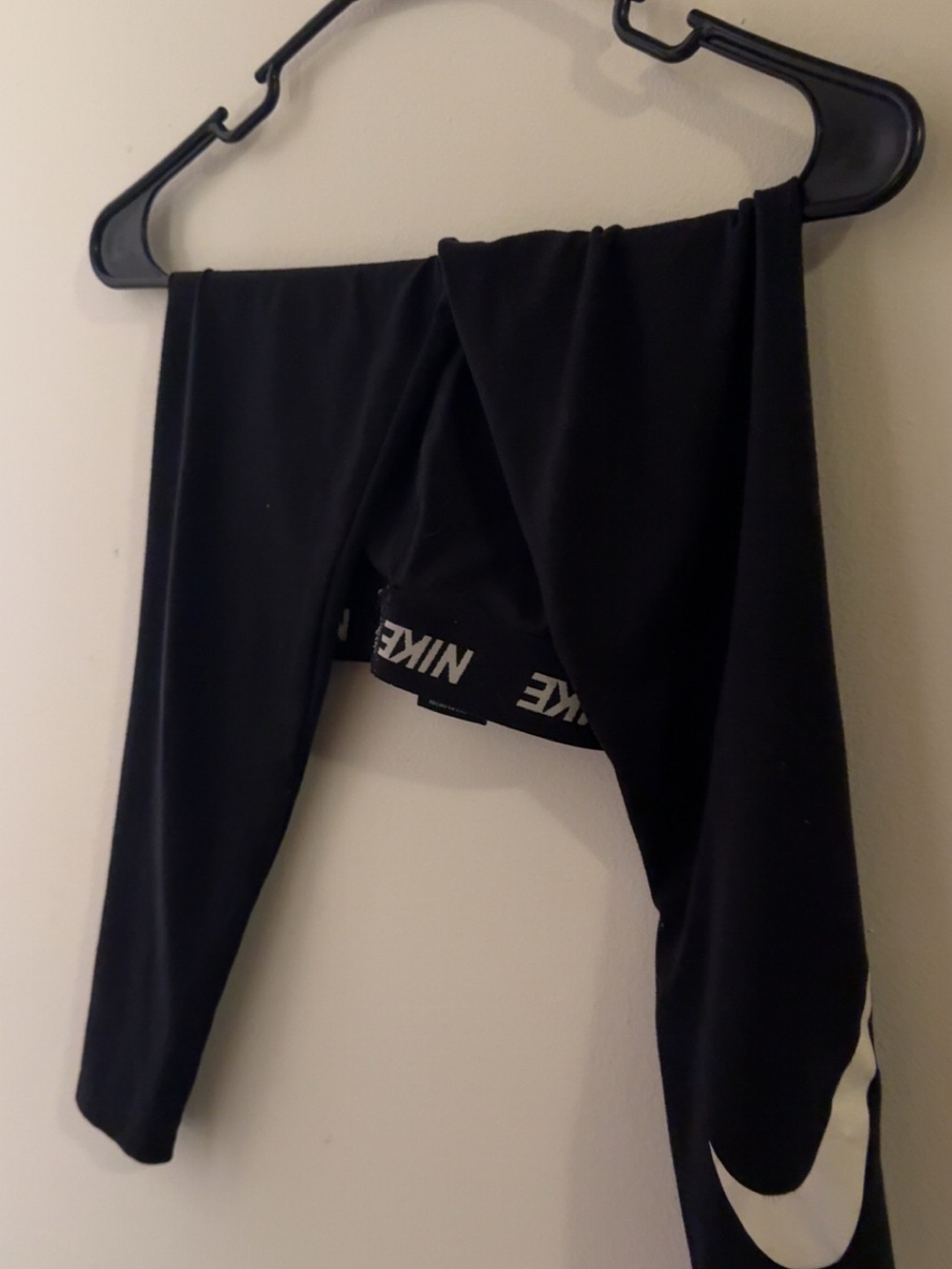 Nike Black Kids' Leggings with White Swoosh